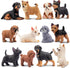 12PCS Realistic Dog Figurines, Hand Painted Tiny Puppy Animals Toy, Dog Cake Topper Gift for Kids & Toddlers