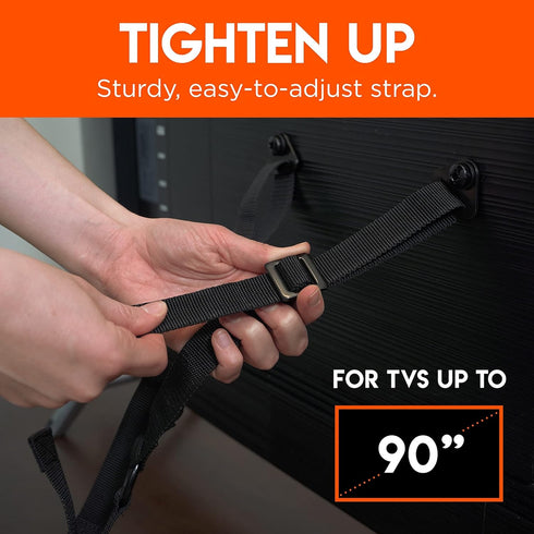 ECHOGEAR 90 TV Safety Straps for Big TVs Heavy-Duty Anti-Tip Anchors for TVs Up to Secure to Wall or Furniture