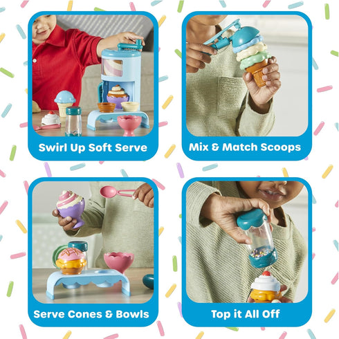 Playset, Learning Resources Swirly Scoops Ice Cream Shoppe - Play Food Cones, Pretend Play Kitchen Preschool Toys