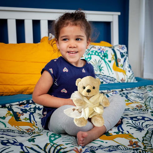 Get Well Soon Bear in Cream Robe with Blanket, Soft Plush Bear Gifts for Women, Men, Kids, Girls