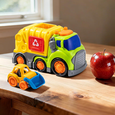 7.5" 2-4, Set 18M+, 2, 3, 4 P&C Toddlers Garbage Truck Toys for Ages City Vehicle Trash Truck Car with Sounds