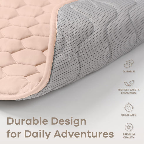 36 inches Comfy Cubs Round Kids Play Mat - Small Soft Quilted Baby Floor Mat with Non-Slip Bottom - Plush Design