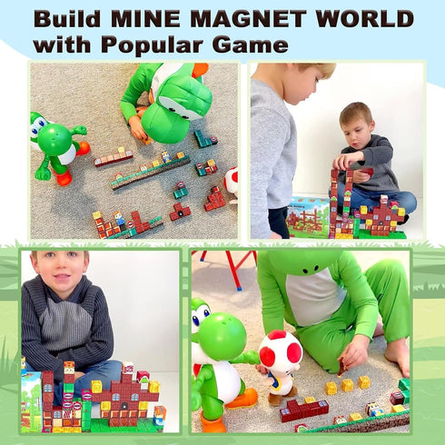 Magnetic Blocks Building Toys - Build Mine Magnet World Set, Magnet Toys for Boys & Girls Ages 5-7, Buildable Game
