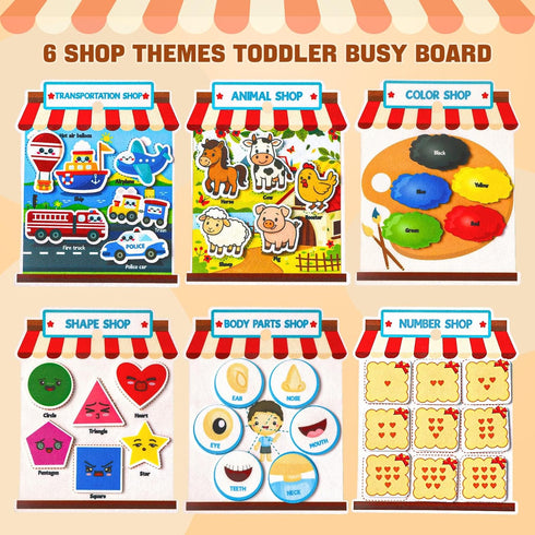 1-3, 1+, Activity Books for toddlers Montessori Felt Busy Book for Toddlers, Educational Sensory Toys for Baby