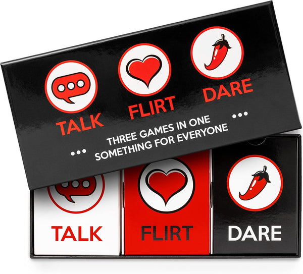 Fun Romantic Game for Couples - Talk Flirt Dare Date Night Box - Conversation & Action Cards for Relationships