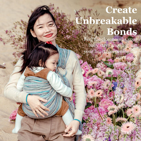 Ring Sling Baby Carrier, Soft Cotton Baby Sling Carrier Newborn to Toddler, Baby Wrap Carrier for Plus Size Parents