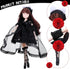6 Pcs Gothic Doll Clothes and Accessories 11.81'' Black Doll Clothes Outfits Wedding Tutu Ballet Dress for Girl Doll Outfits Party Princess Gown for Halloween Cosplay Gift Doll Dress Stocking