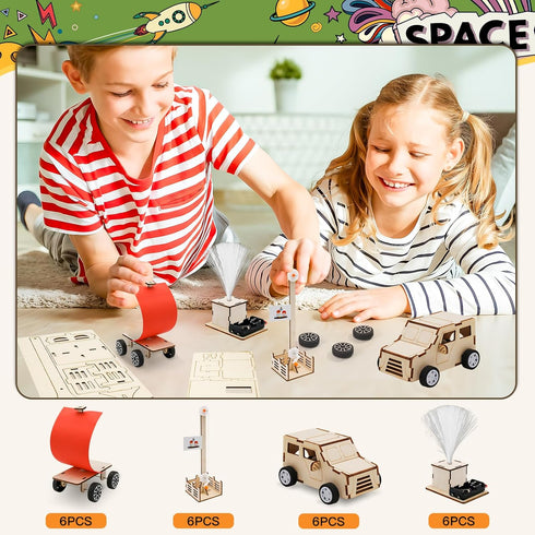 24 6-8, 6 7 8 9 10 11 12 13 Party Favors for Boys Girls , Pcs Stem kits for Kids Treasure Box Toy Wood Arts and Craft