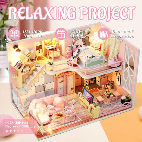 Flever Dollhouse Miniature DIY House Kit Creative Room with Furniture for Romantic Valentine's Gift (Blossom Stories)
