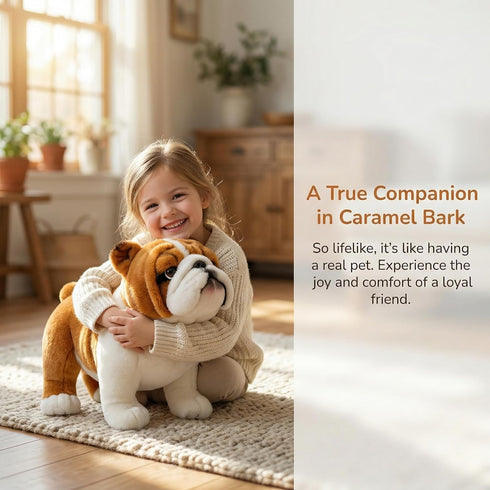 ZHONGXIN MADE 12" Simulation Bulldog Plush Toy - Realistic Standing English Bulldog Pet Dog Stuffed Animal Cute Dog