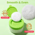 Happyupcity White Plastic Empty Baby Powder Puff Case with Green Sifter Lid Refillable After-Bath Talcum Powder Jar