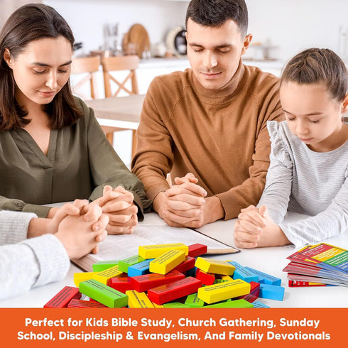 66 260+ Garybank Faith Tower Bible Games for Kids, Blocks with Verse, Bible Trivia Cards W/ Biblical Questions, Bible
