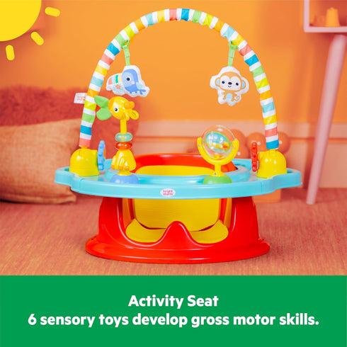 3-in-1 6 Bright Starts SuperSeat Playful Paradise, Baby Activity Seat with Toys, Snacking Tray, Booster Seat, BPA Free
