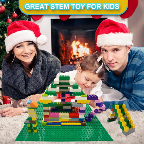 Class Building Bricks 500 Pieces & 2PCS Base Plate, Building Blocks Box Set Compatible with Lego Classic