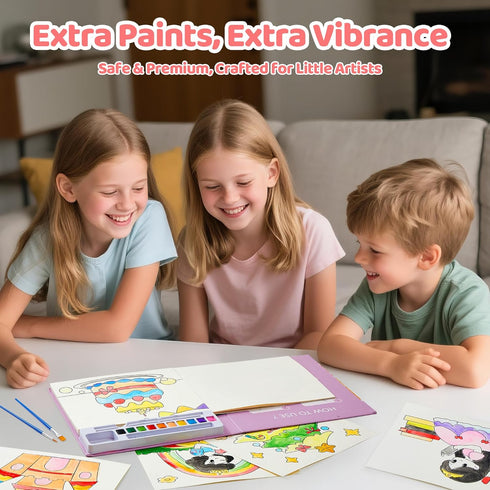 Sets 3-5 4-8, 24 Paint with Water Coloring Books for Toddlers - Watercolor Painting Book for Kids Ages Pages Total DIY