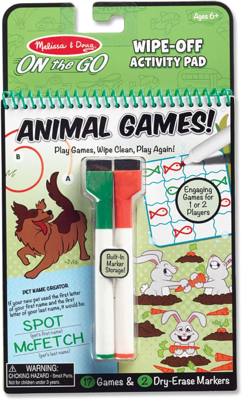 Melissa & Doug Wipe-Off Activity Pad - Animals