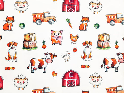 Set 0-3 Country (0-3 Farm Swaddle Blanket and Hat Newborn Month Wrap Baby Receiving Blanket Animals Cow Design Months