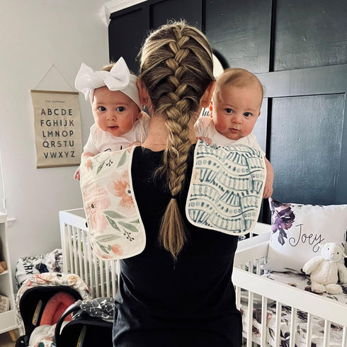 Crane Baby Muslin Burp Cloths, Lightweight Absorbent Ocean Theme, Set of 3, 7" x 20", Newborn Essentials