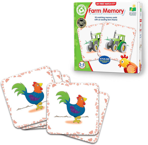 The Learning Journey My First Memory Game - Farm Memory - 20 Card Matching Game - Educational Toddler Gifts for Ages 2+