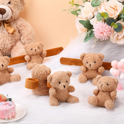 16 8.66 Inch Ceenna Pcs Bear Stuffed Animal Slap Bracelets Party Favors Plush Slap Bracelets Bulk Wristband for Goodie