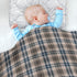 CHUROUSY 30x40 Inch Brown Plaid Checkered Baby Blanket for Boys Girls Geometric Gingham Nursery Swaddling Wrap Rustic