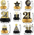9 Pieces 21st Birthday Decoration, Centerpieces for Tables, Cheers to 21 Years Honeycomb Table Topper Supplies
