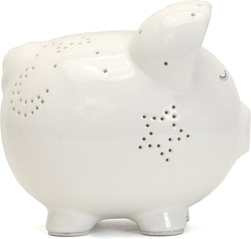 Child To Cherish Hand-Painted White Night Light Piggy Bank