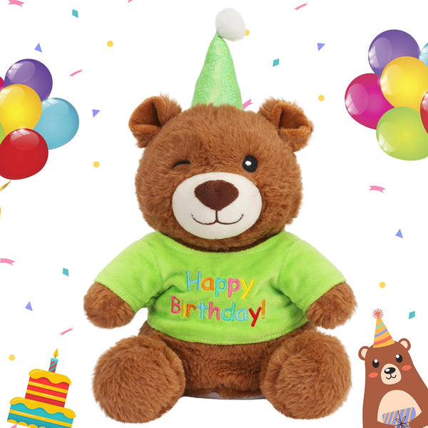 Cuteoy Happy Birthday Bear Musical Stuffed Animal Shaking Singing Dancing Plush Toy