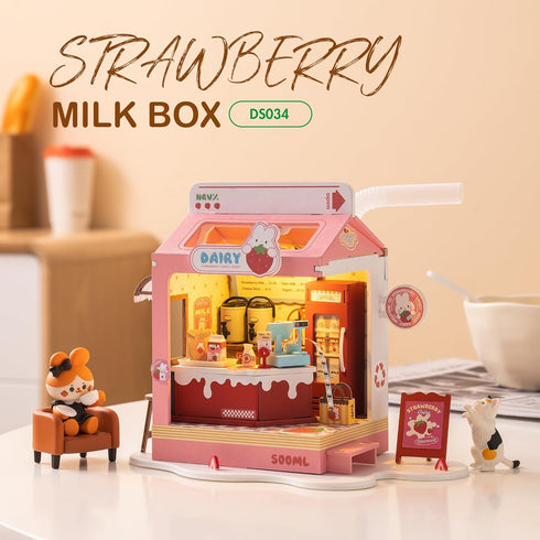 14+, DIY Mini House Building Miniature Kit Milkbox, Miniverse Lifestyle Bookshelf Decoration, Cute Craft Kits for Women