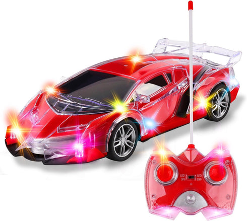 Light Up RC Remote Control Racing Car, 1:20 Scale Radio Control Sports Car with Flashing LED Lights
