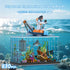 Set 830PCS Set Fish Tank Building Blocks - Ocean Treasure Hunt Building with Adventure Boat, Shark, Jellyfish & Coral