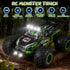 1:18, 20 2WD, 2.4 4-12 Remote Control Monster Truck for Kids: Off-Road RC Car with Headlights & Body Lights, km/h, GHz