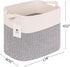 Decorative Cube Storage Bin, Tall Laundry Basket with Handles for Organizing Kids Cloth, Soft Woven Collapsible Yarn