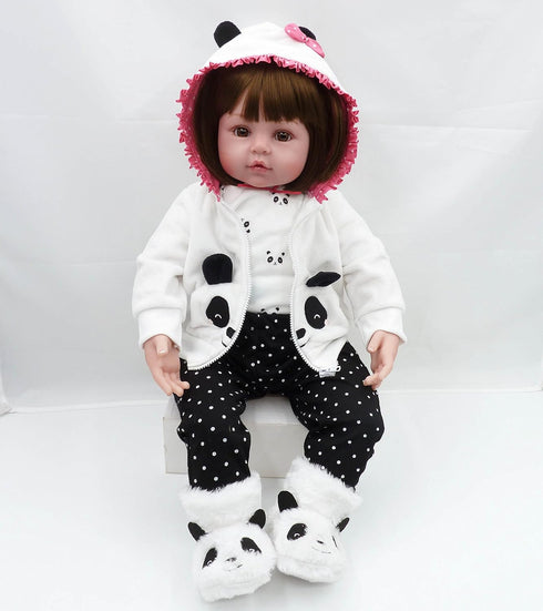 22 inch 20-23 inch 4pcs Reborn Baby Doll Clothes Outfits for Reborn Doll Girl Panda Outfit Accessories Reborn Baby