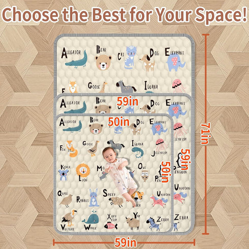 50" 50" Baby Play MAT X Playpen Mat, Soft Thickened Anti-Slip Baby Mat for Floor, Foldable and Machine Washable Baby