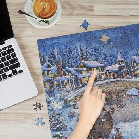 Christmas Puzzle Eve 500 Pieces Jigsaw Puzzles for Adults, 27" x 20" Large Winter Santa Claus