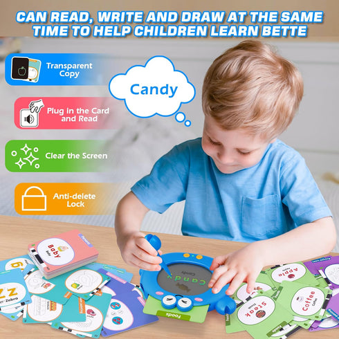 224 2 3 4 5 Talking Flash Cards,Kids Toddler Flash Cards with Pages,Writing, Drawing,and Math,Autism Sensory