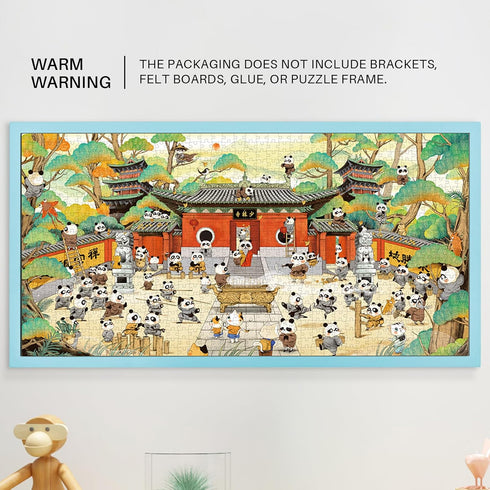 Puzzles for Adults 1000 Pieces - MOMIBOOK Jigsaw Puzzles of Animal Chinese Panda, Painting Image 81.3x40.6cm(32"x16")
