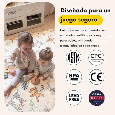 78"x59" Miotetto Foldable Baby Play Mat Non-Toxic, Reversible, Waterproof, Portable Baby Mat for Floor, Foam mat