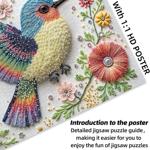 1000 1000 27.6"x19.7" Gem Bird Piece Puzzle for Adults, Hard Challenging Pieces Jigsaw Puzzles for Adults, Colorful Art