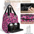 Shoblo Backpack Leopard Print Rosy Diaper Bag for Travel, Waterproof Diaper Bag with Insulated Bottle Pockets & USB