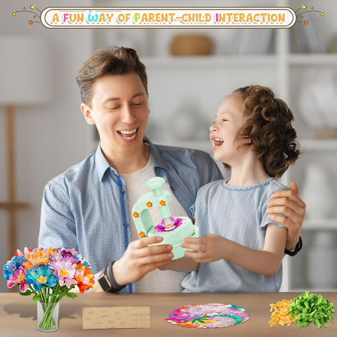 3+ Fabric Flower Bouquets Toys,DIY Craft Kits for Kids,Arts and Crafts Toy for Year Old Girls,Flowers Market Toy,Build