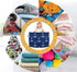 visesunny Classic Anchor Dark Blue Collapsible Basket Storage Bin with Durable Cotton Handles, Home Organizer for