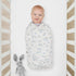 Baby Muslin Swaddle Blanket, Floral Baby Boy & Girl Swaddle Blankets, Neutral Muslin (BLUE CLOVER)