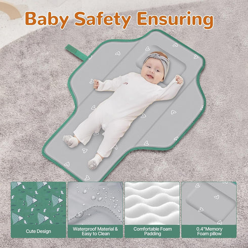 Portable Diaper Changing Pad, Waterproof Baby Changing Mat, Foldable Travel Baby Changing Station, Newborn Essential