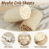 2PCS 52"x28" 100% Bailix Heavyweight Muslin Baby Crib Sheets - Neutral Fitted Crib Sheets for Boys Girls, Breathable