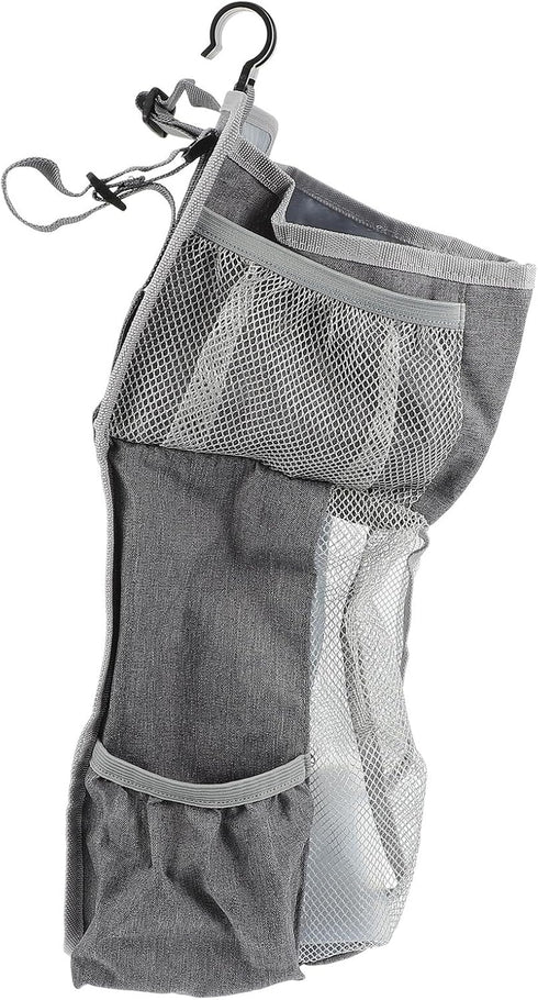 Crib Diaper Organizer Hanging Diapers Bag Bedside Storage Pouch Large Gray Fabric