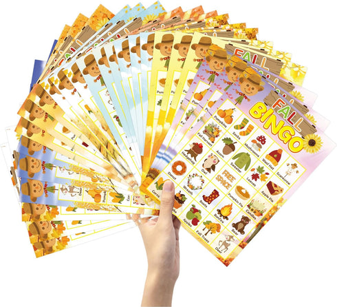 Fall Bingo Game for Kids - 24 Players Happy Harvest Thanksgiving Party Supply