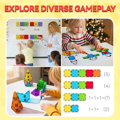 Set 3-5 4-8, 8 VigorFun Magnetic Tiles Building Toys for Kids Ages STEM Construction Kit with Magnetic Blocks