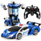 FIGROL Remote Control Car, Transformable Robot RC Car, 2.4Ghz 1:18 Scale Model Police Car with One Button Deformation